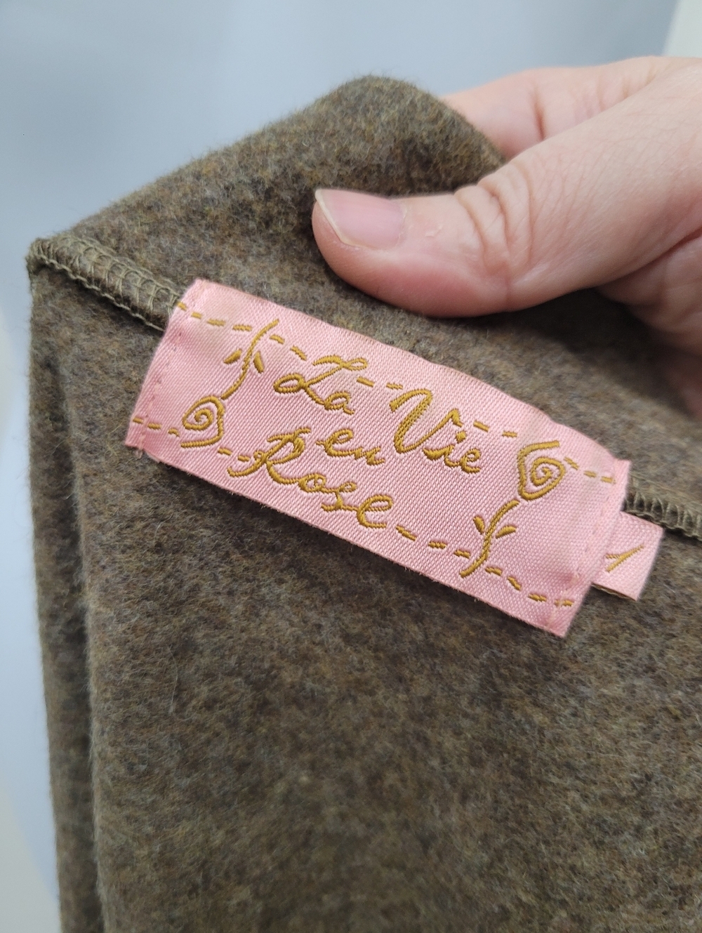 Y2K France Made 85% Wool Brown Embroidery Flower Zip Up Jacket Top Size: XS - Picture 8 of 9
